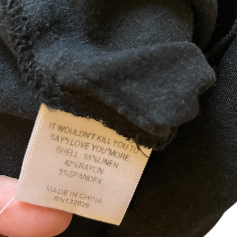 LPA Classic Black Linen Blend A-line Button-Down Skirt - Picture 7 of 7